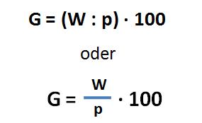 Formel zur Berechnung des Grundwertes